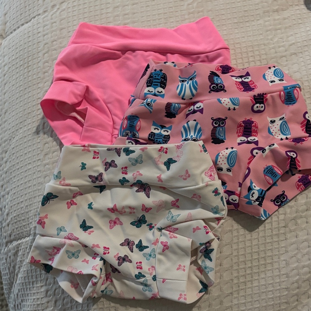 Pink and Cream Kids Swim Bottoms Set